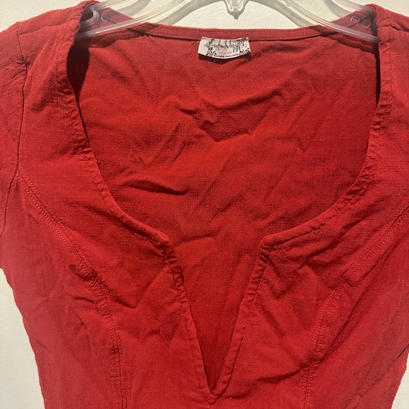 Free People Deep V bodysuit with princess seams - Picture 2 of 15